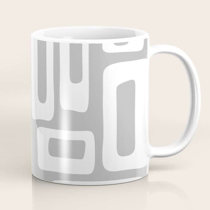 Retro Mid Century Modern Abstract Pattern 335 Mid Mod Winter Gray Coffee Mug