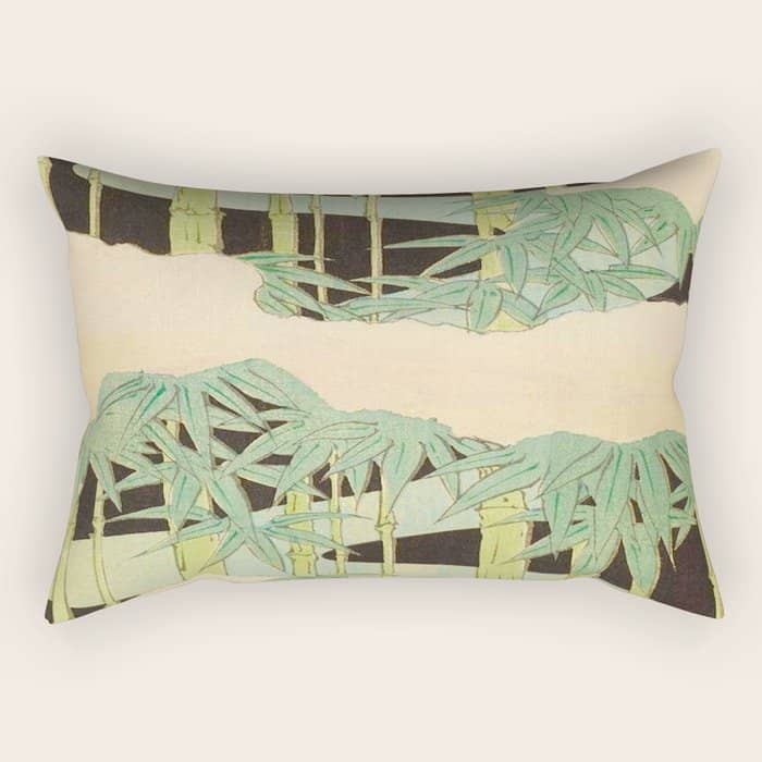 Shin-Bijutsukai â Japanese Design Bamboo At Night Rectangular Pillow