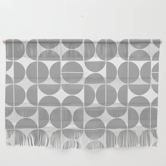 Mid Century Modern Geometric 04 Grey Wall Hanging
