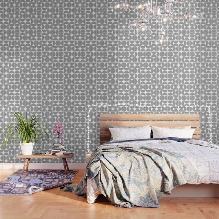Mid Century Modern Geometric 04 Grey Wallpaper