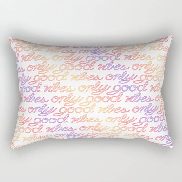 Good Vibes Only - Rainbow Rectangular Pillow