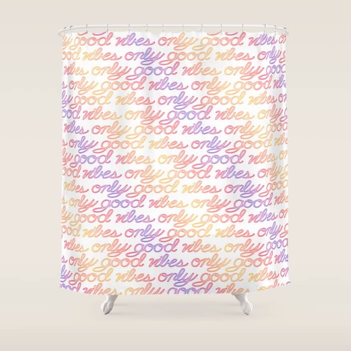 Good Vibes Only - Rainbow Shower Curtain