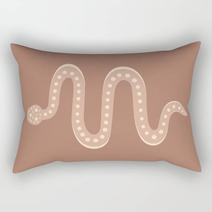 Minimal Snake - Neutral Rose Rectangular Pillow