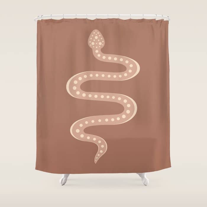 Minimal Snake - Neutral Rose Shower Curtain