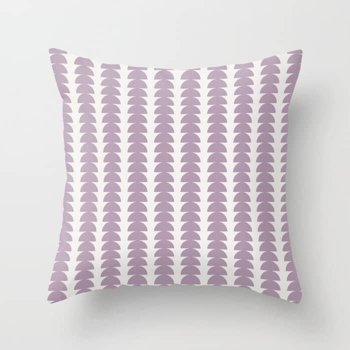 Maude Pattern - Lilac Purple Throw Pillow