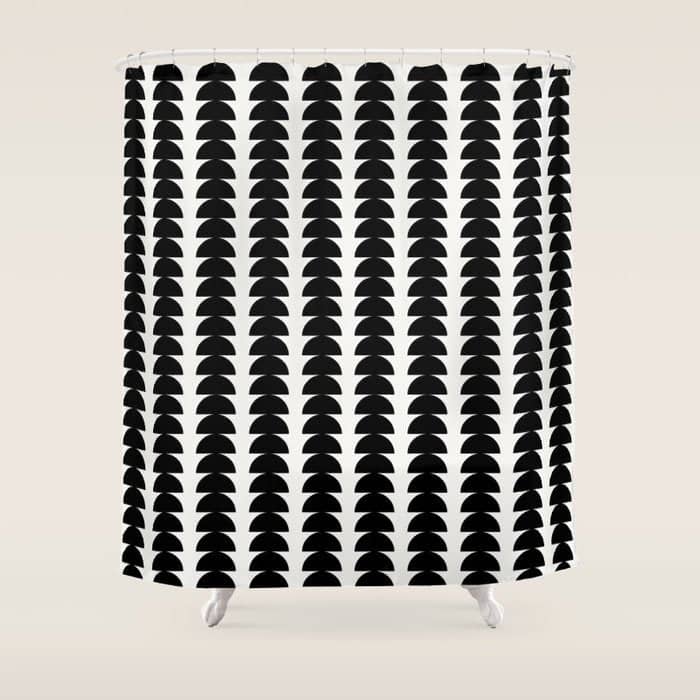 Maude Pattern - Black And White Shower Curtain