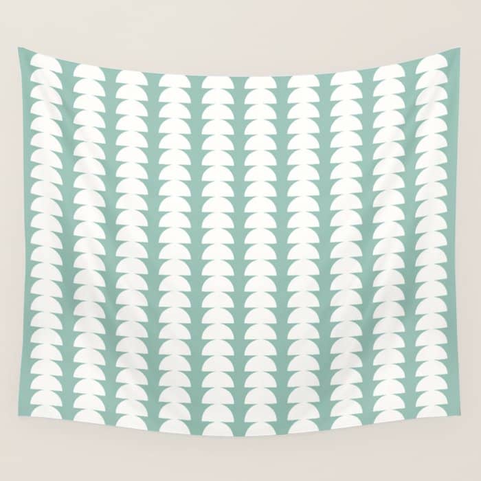 Maude Pattern - Teal Green Wall Tapestry