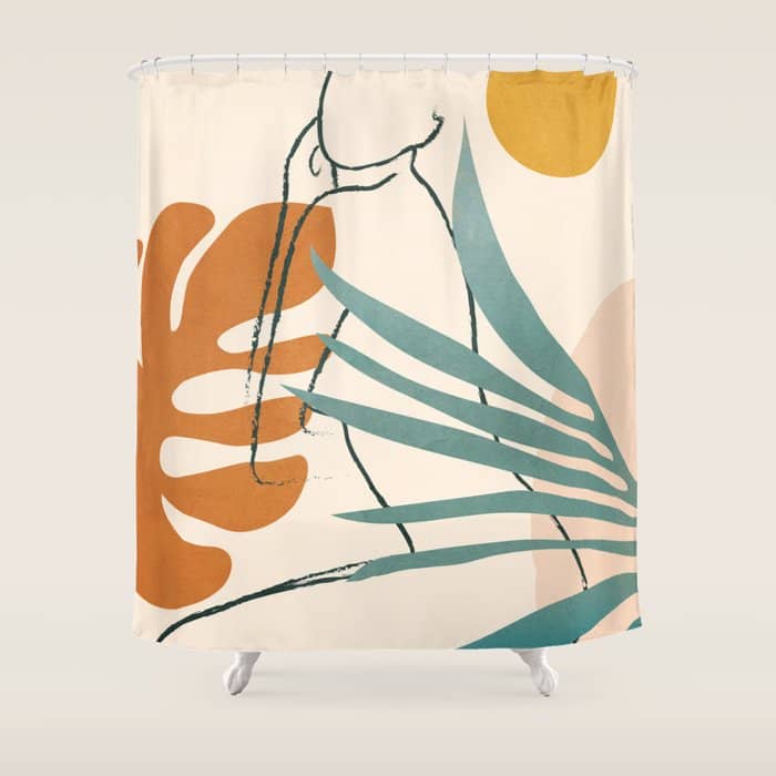 Minimal Line In Nature Iii Shower Curtain