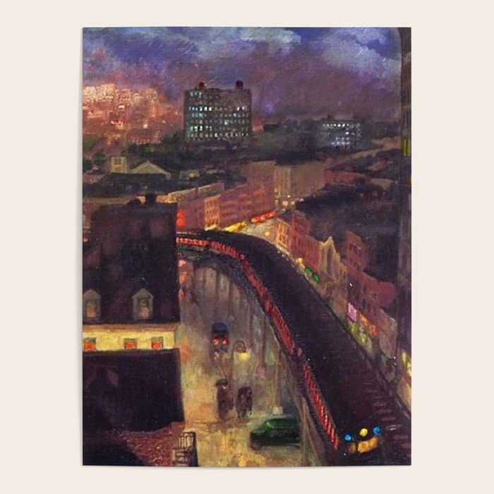 'The City From Greenwich Village' New York City Subway Cityscape By John French Sloan Poster