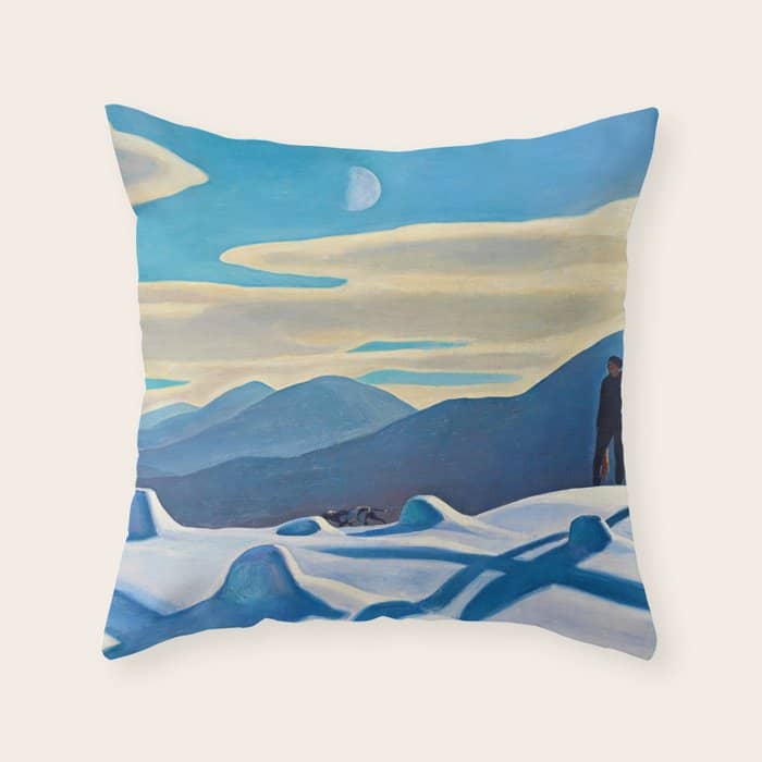 The Trapper, Winter Mountain Landscape Painting By Rockwell Kent Throw Pillow