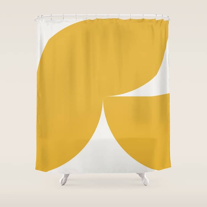 Bold Geometric Shapes - Golden Yellow Shower Curtain