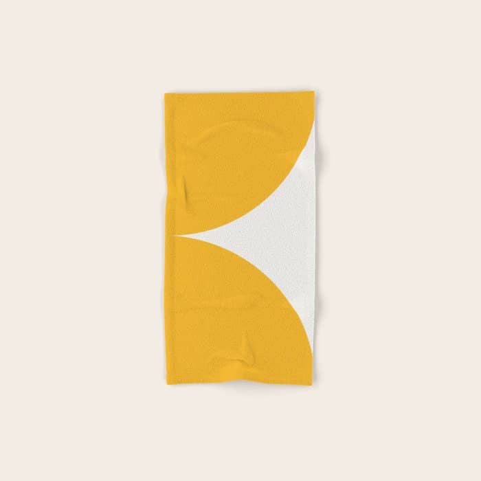 Bold Geometric Shapes - Golden Yellow Bath Towel
