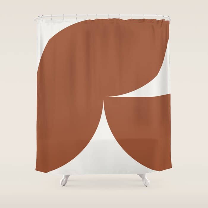 Bold Geometric Shapes - Red Shower Curtain