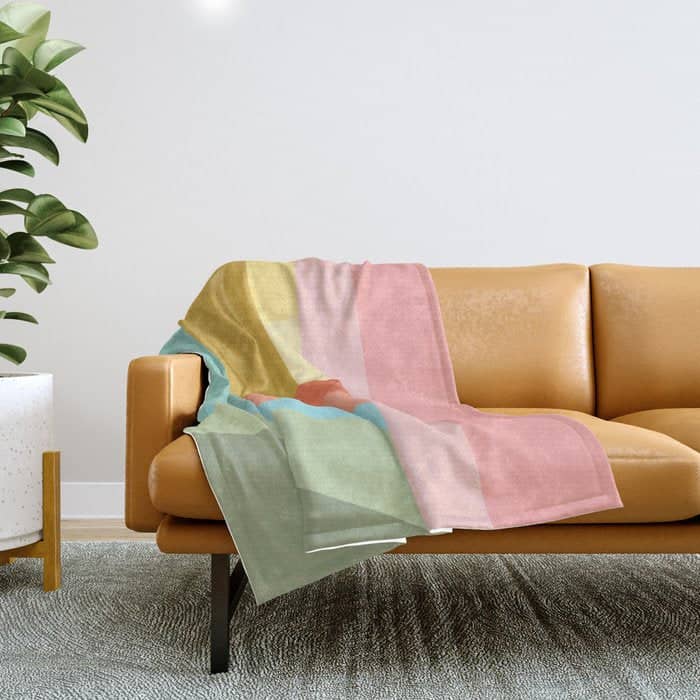 Abstract Geometry Steps In Beachy Pastels Throw Blanket