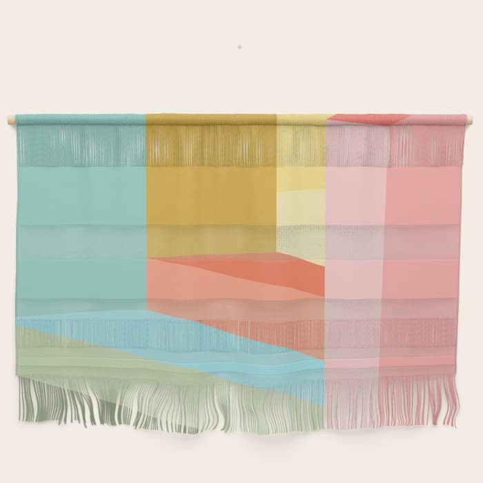Abstract Geometry Steps In Beachy Pastels Wall Hanging