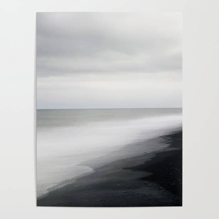Black Beach, Iceland Abstract Landscape Poster