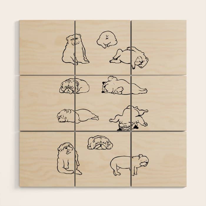 More Sleep English Bulldog Wood Wall Art