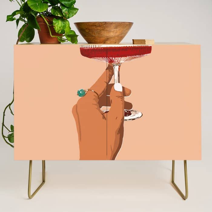 Cheers To Love, Laughter & Happily Ever After #Painting #Illustration Credenza