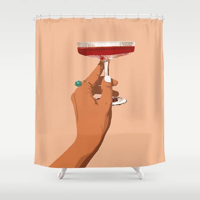 Cheers To Love, Laughter & Happily Ever After #Painting #Illustration Shower Curtain