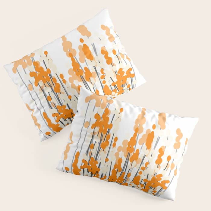 Orange Spring Bouquet On White Background #Decor #Homestorie #Buyart Pillow Sham