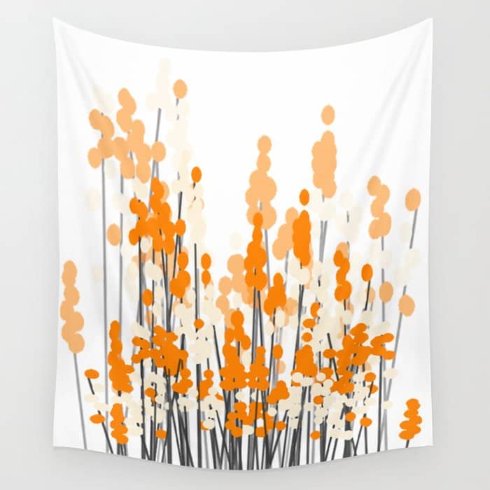 Orange Spring Bouquet On White Background #Decor #Homestorie #Buyart Wall Tapestry