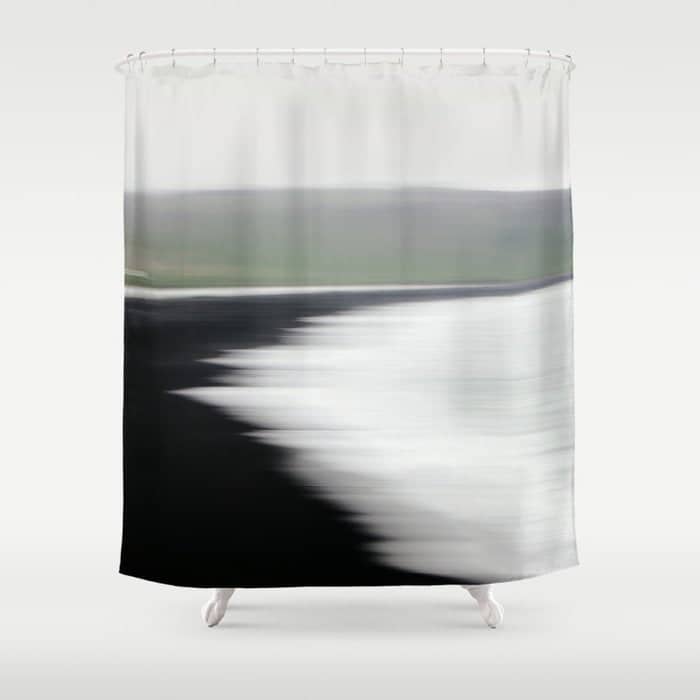 Ocean Waves In Iceland - Abstract Landscape Photography Shower Curtain