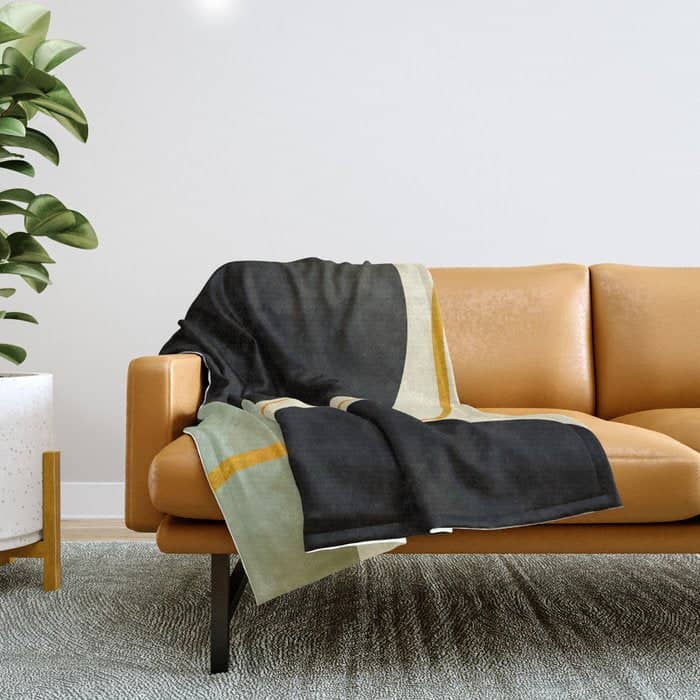 Shapes Organic Mid Century Modern Throw Blanket