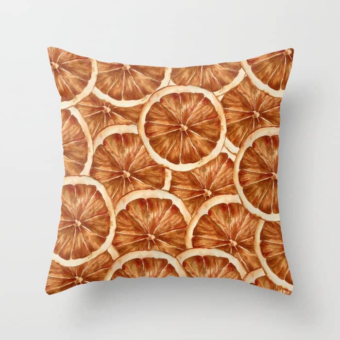 Watercolor, Festive Oranges Throw Pillow