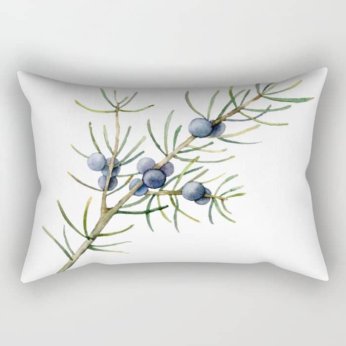 Juniper White Christmas Rectangular Pillow