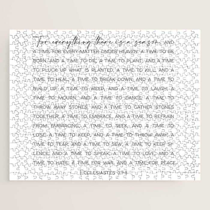 For Everything There Is A Season, Ecclesiastes 3:1-8 Jigsaw Puzzle