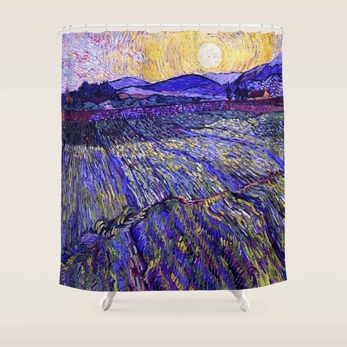 Lavender Fields With Rising Sun By Vincent Van Gogh Shower Curtain
