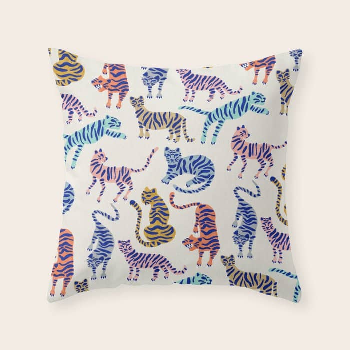 Tiger Collection - Indigo Palett Throw Pillow