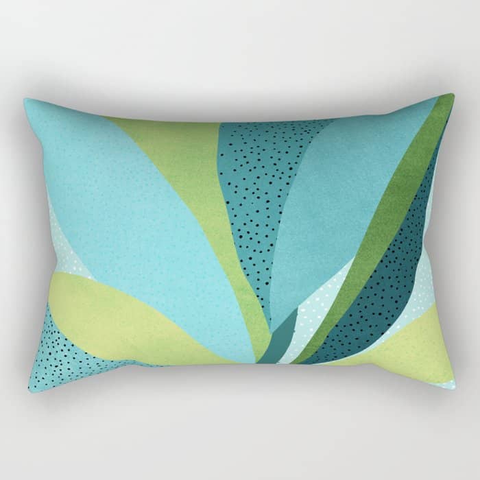 Coastal Abstract Botanical Rectangular Pillow