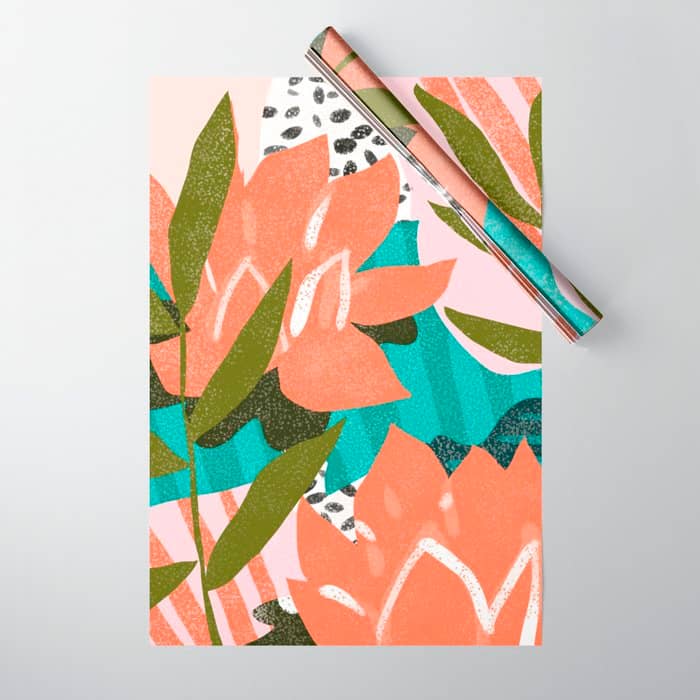 Forever In My Garden | Abstract Botanical Nature Plants Floral Painting | Quirky Modern Contemporary Wrapping Paper