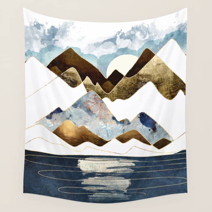 Minimal Abstract Mountains Wall Tapestry