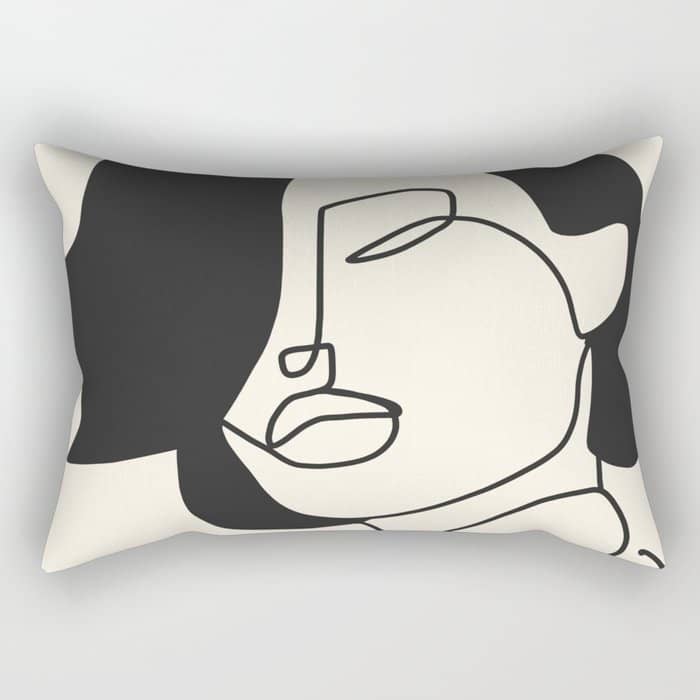 Drawing Female Face Portrait Ii Rectangular Pillow