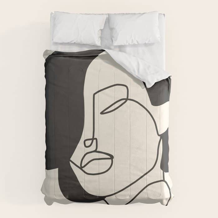 Drawing Female Face Portrait Ii Comforter