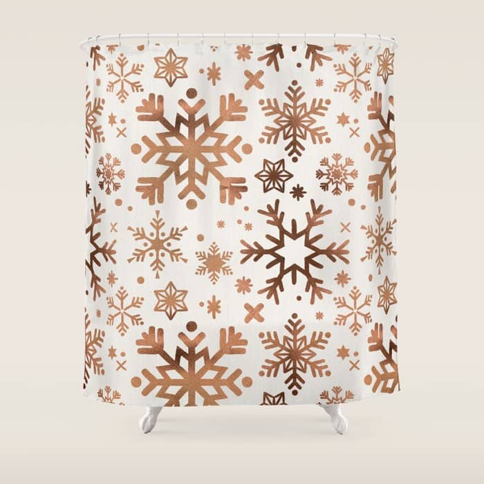 Snowflake Collection - Rose Gold Palette Shower Curtain