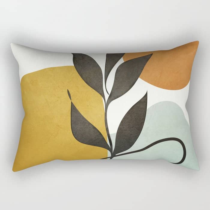 Soft Abstract Small Leaf Rectangular Pillow