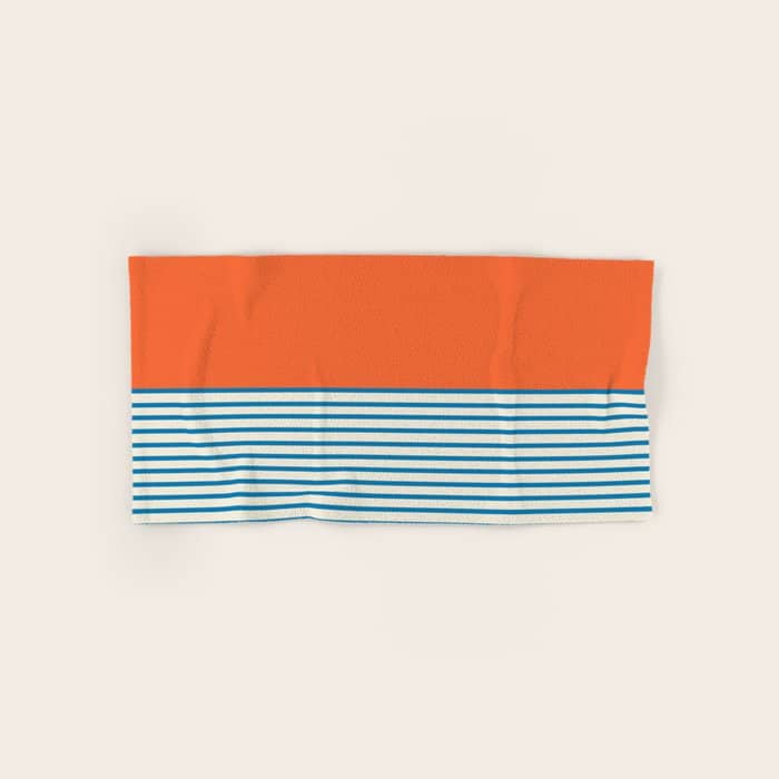 Sunrise Sunset Iv - Orange Blue Bath Towel