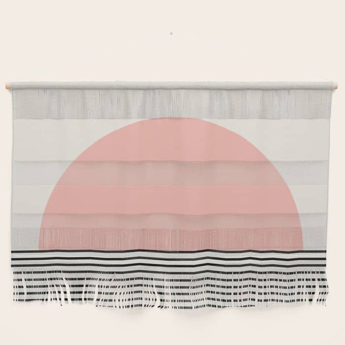 Sunrise Sunset Ii - Pink Black Wall Hanging