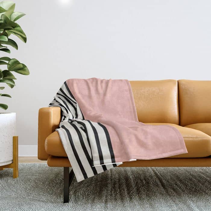 Sunrise Sunset Ii - Pink Black Throw Blanket