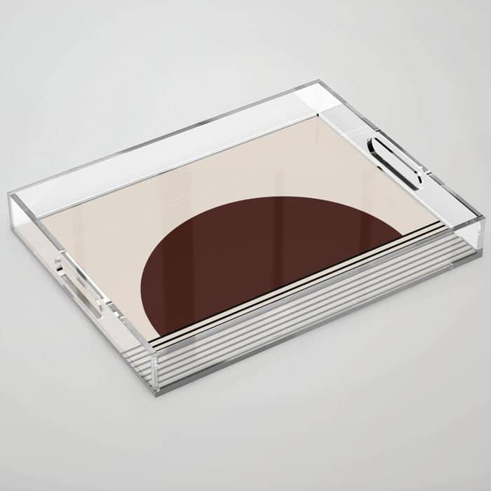 Sunrise Sunset Iii - Deep Red Acrylic Tray