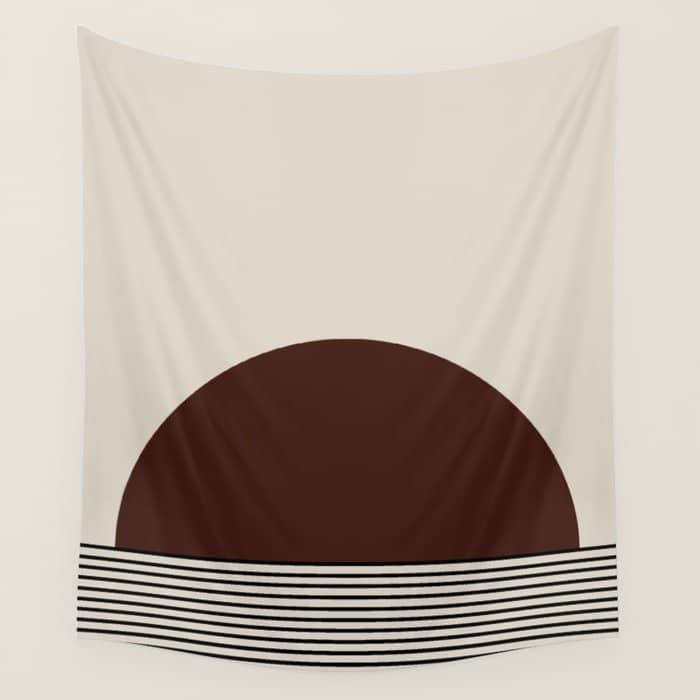 Sunrise Sunset Iii - Deep Red Wall Tapestry