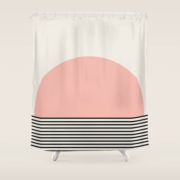 Sunrise Sunset Ii - Pink Black Shower Curtain