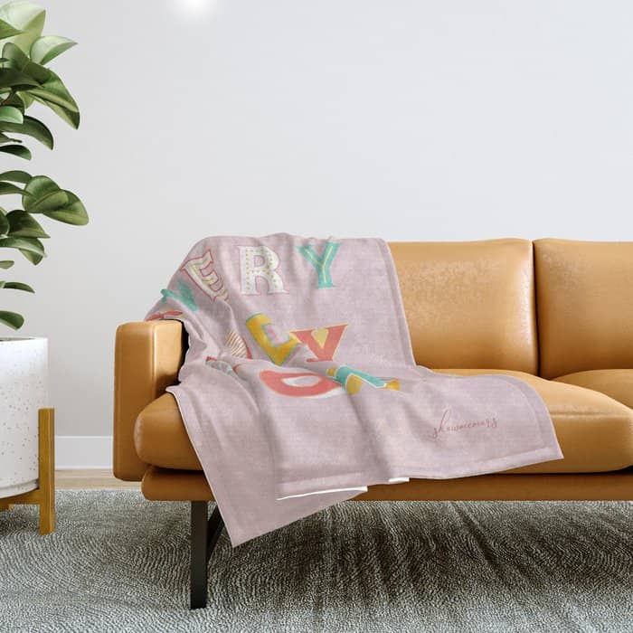 Everybody Dance Now - Bright Typography Throw Blanket