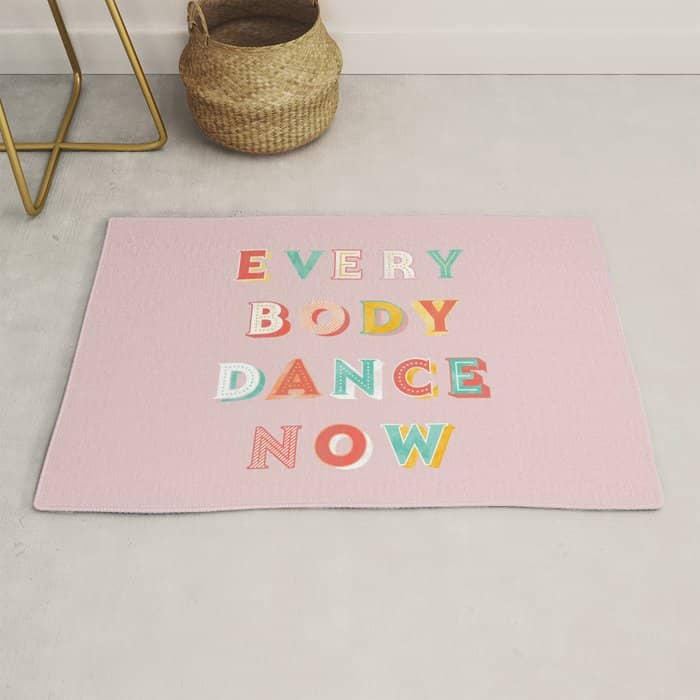 Everybody Dance Now - Bright Typography Rug