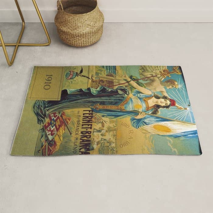 1910 Fernet Branca Liqueur Aperitif Advertisement Poster Print Rug