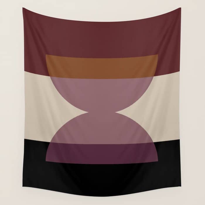 Retro Minimalism - Purple Autumn Wall Tapestry