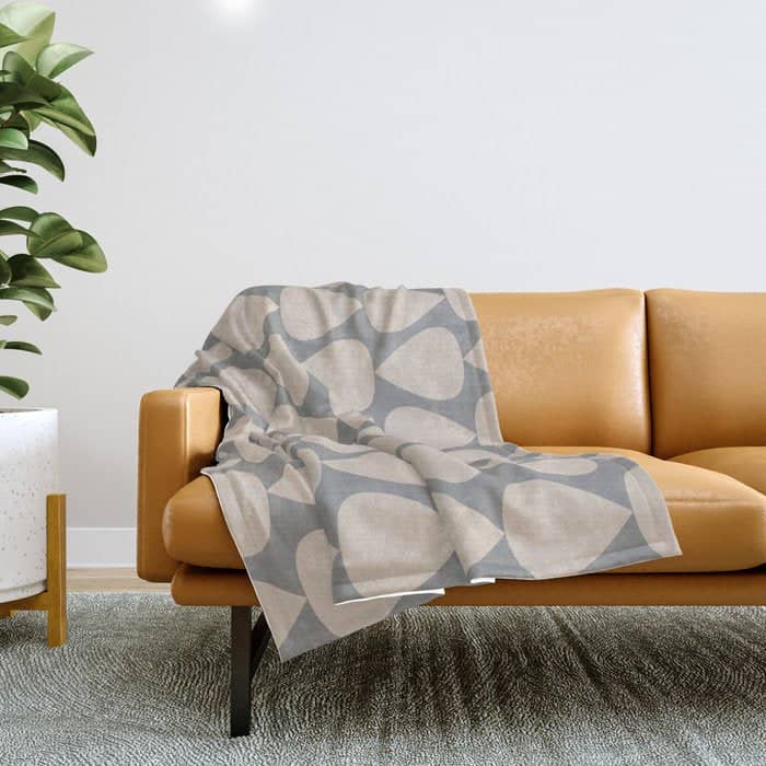 Plectrum Pattern In Putty And Gray Throw Blanket